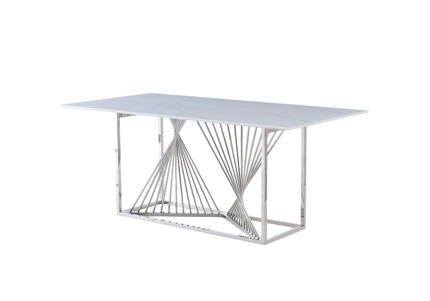 White Ceramic Silver Table