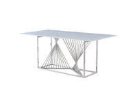 White Ceramic Silver Table