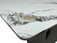 Grey & White Marble Effect Dining Table