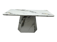 Grey & White Marble Effect Dining Table