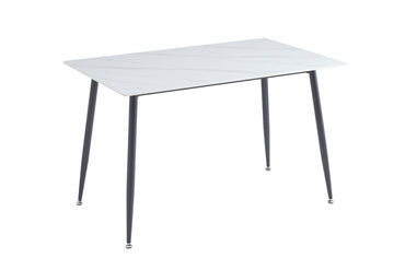 Ceramic White Dining Table 1.2m & 4 Chairs