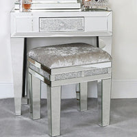 Diamond Mirrored Dressing Table Stool