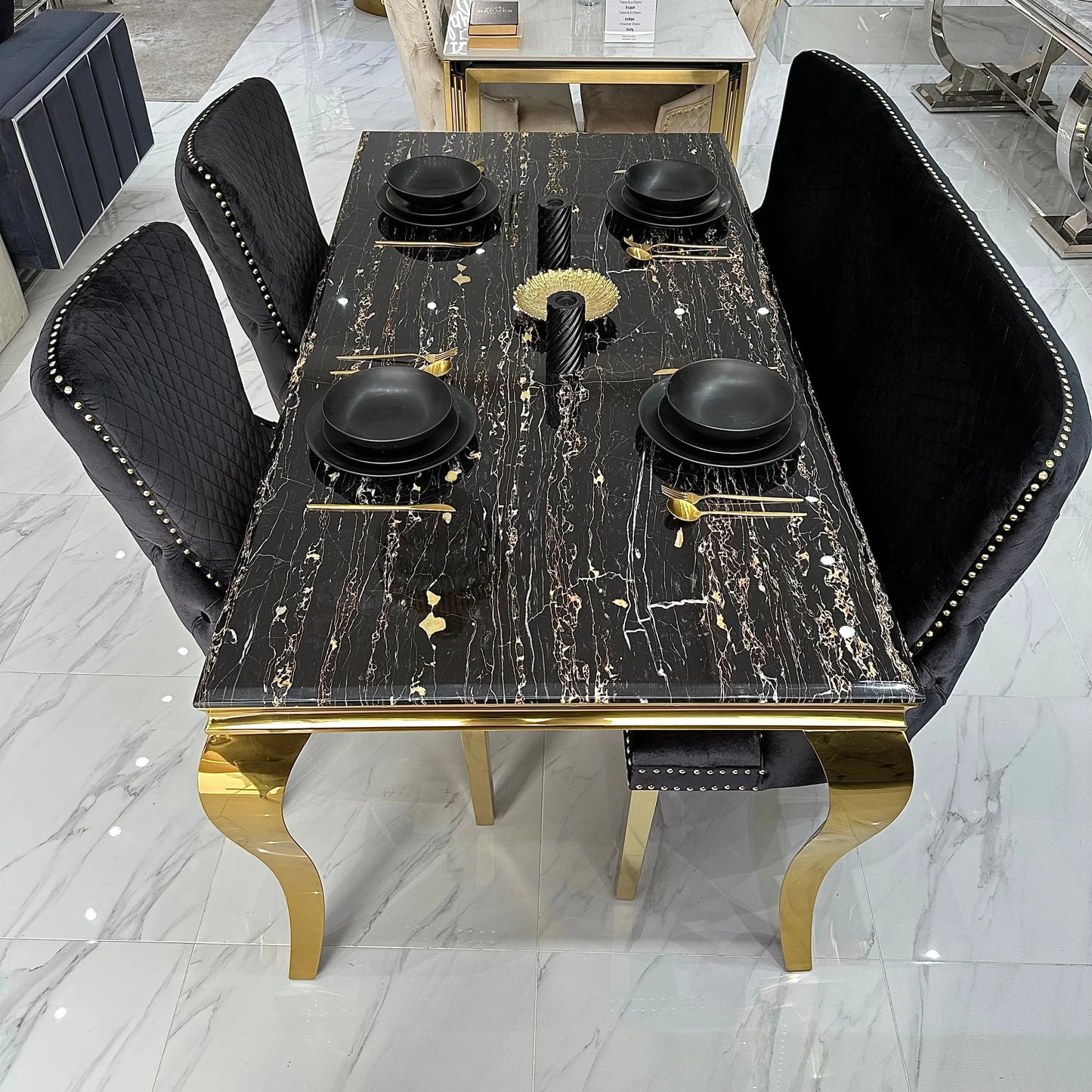 Rixos Gold & Black Dining Table 1.8M