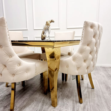 Velvet Kensington Dining Chair with Gold Legs