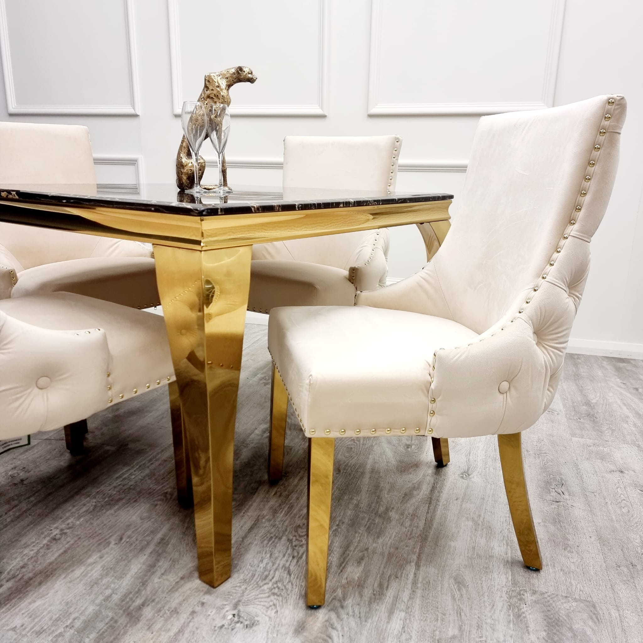 Velvet Kensington Dining Chair with Gold Legs