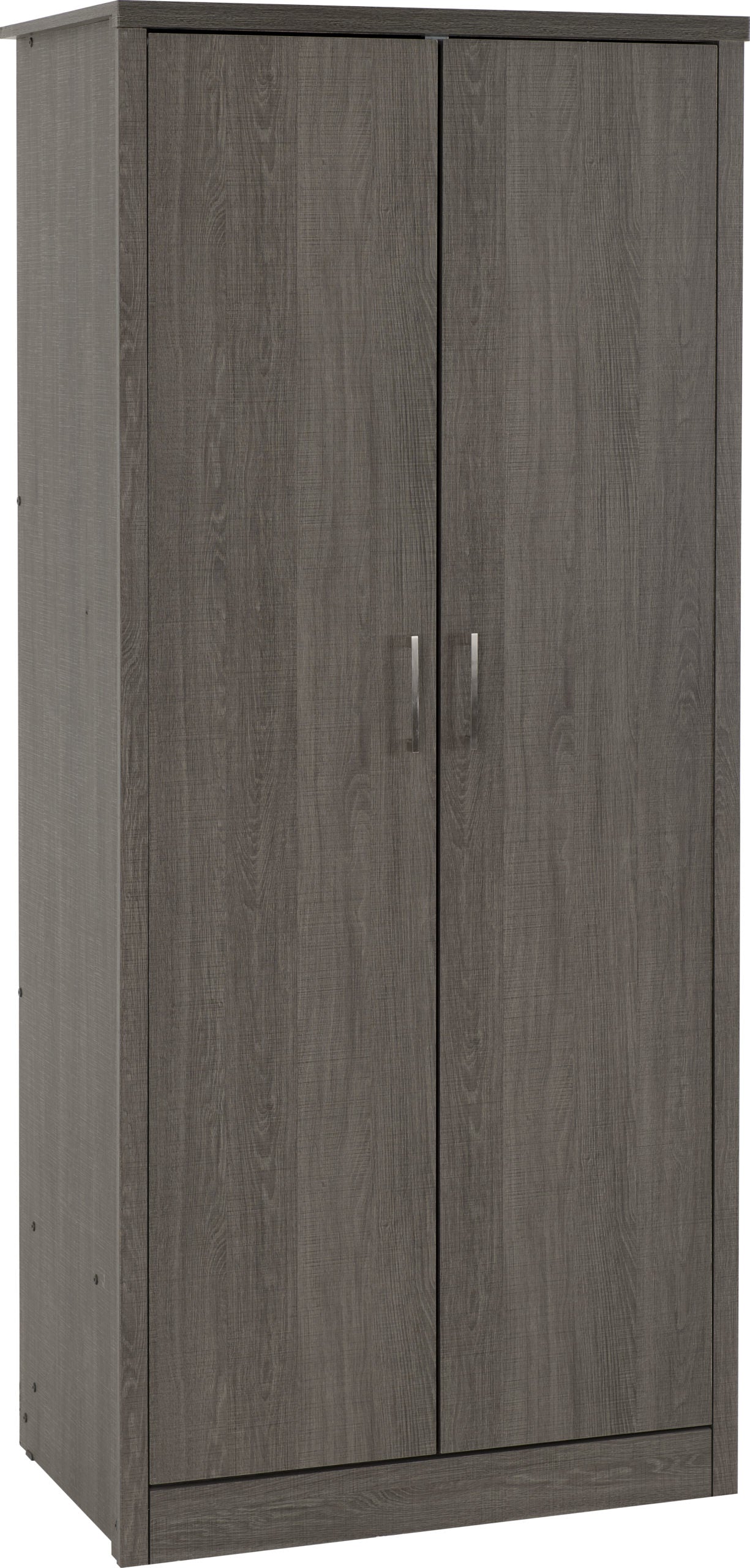 LISBON 2 DOOR WARDROBE - BLACK WOOD GRAIN