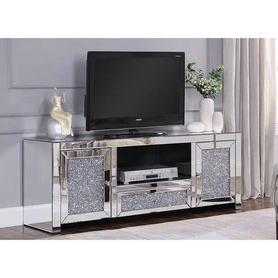 Brianna Large Crushed Diamond Mirrored TV Unit