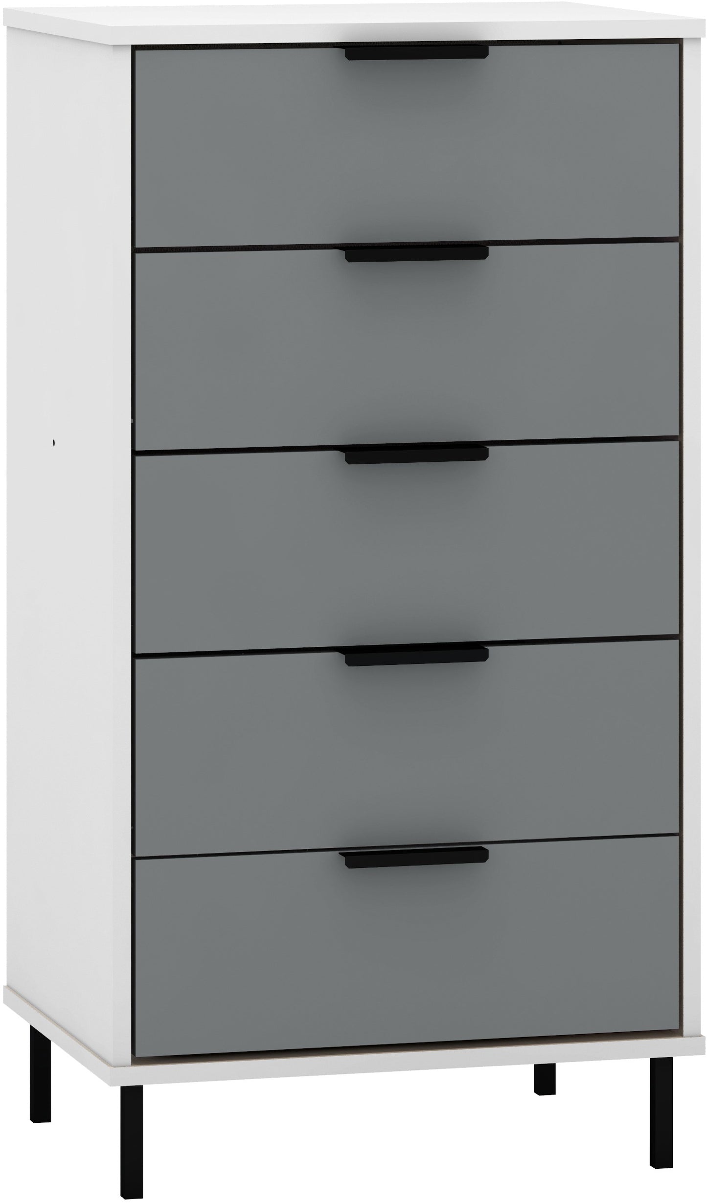 MADRID 4 DOOR 2 DRAWER MIRRORED WARDROBE - GREY/WHITE GLOSS