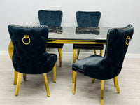 Sofia Black & Gold Dining Table