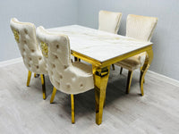 Sofia Cream & Gold Marble Table