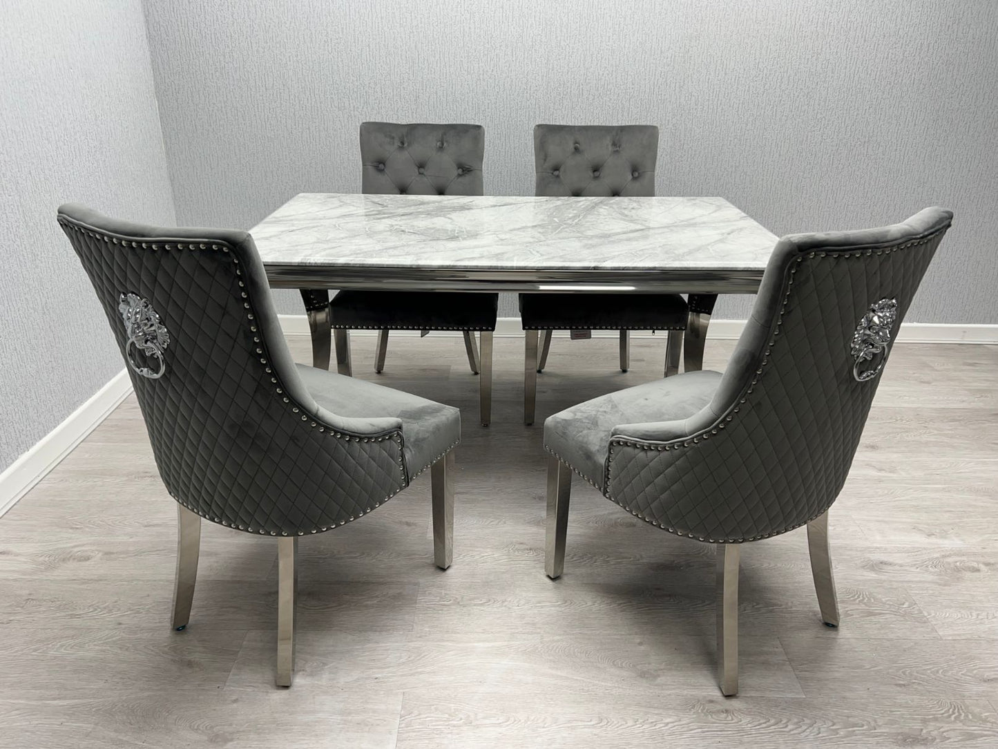 Sofia Grey & Silver Dining Table