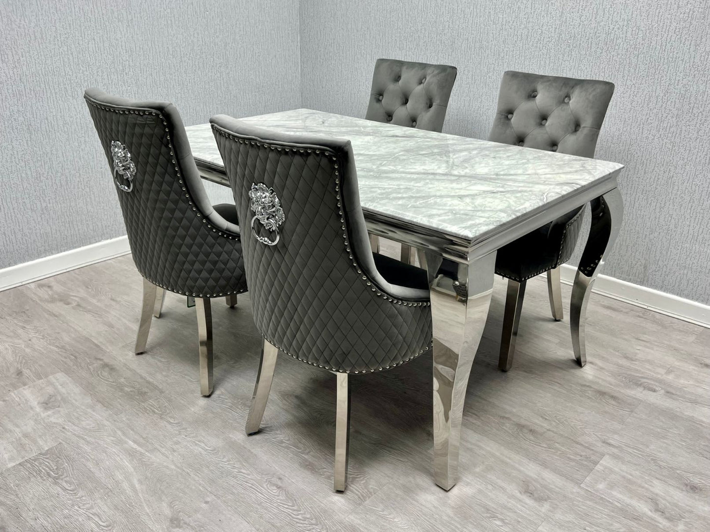 Sofia Grey & Silver Dining Table