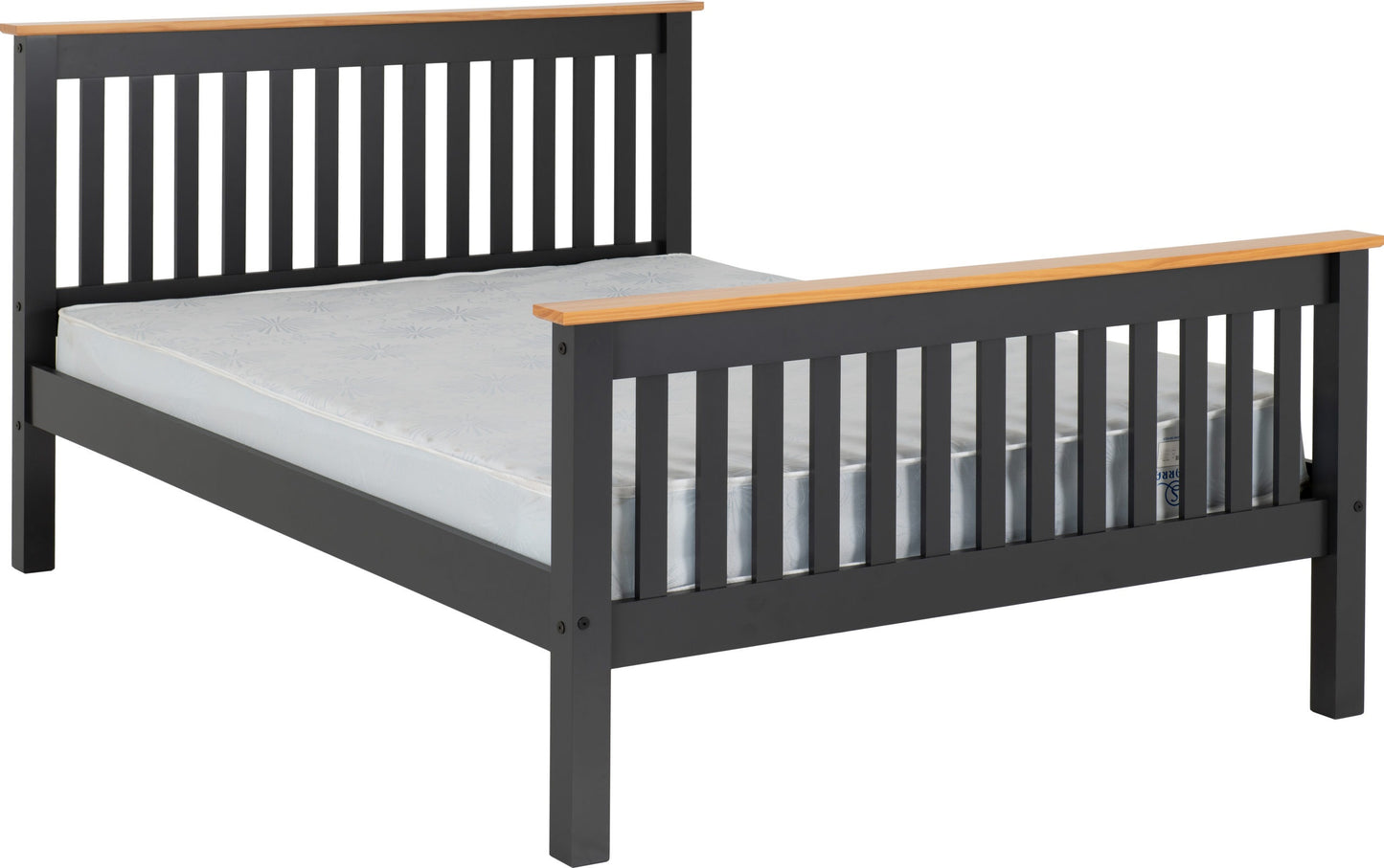 MONACO 5' BED HIGH FOOT END - GREY/OAK EFFECT