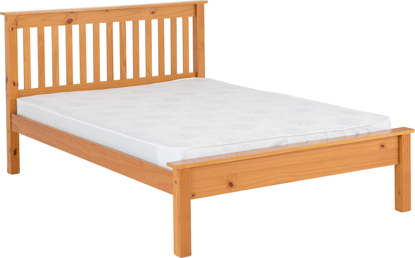 MONACO 4'6" BED LOW FOOT END - ANTIQUE PINE