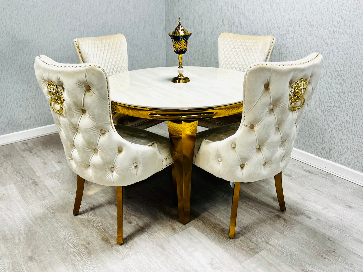 Sofia Cream & Gold Marble Table