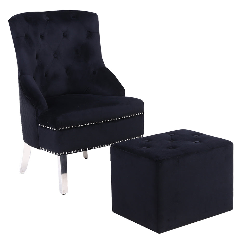 Majestic Black Wing Chair