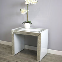 White Mirrored Glass Nest Of 3 Side Tables