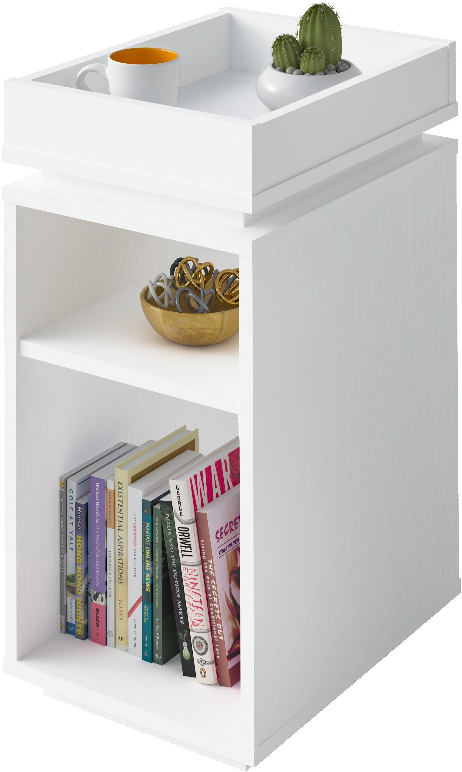 NAPLES STORAGE SIDE TABLE - WHITE