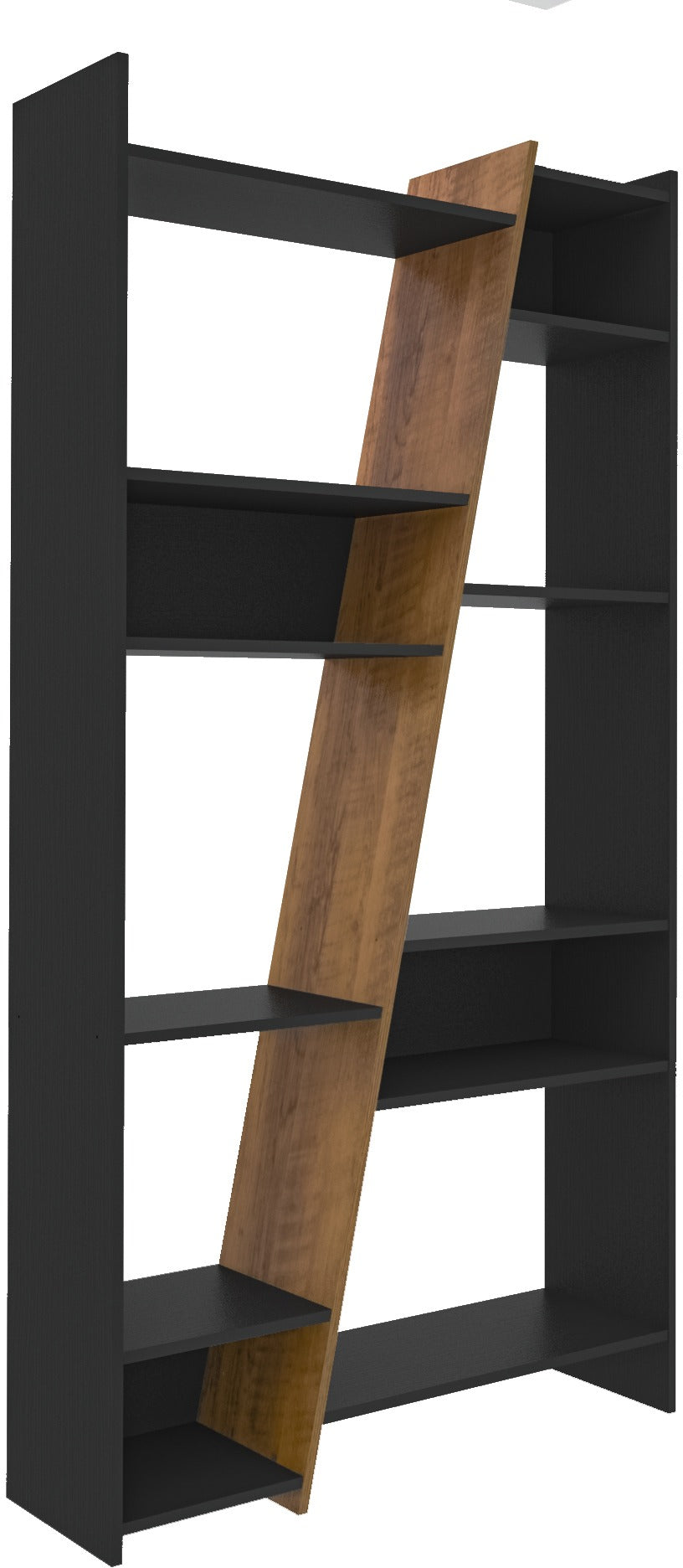 NAPLES TALL BOOKCASE - BLACK/PINE EFFECT