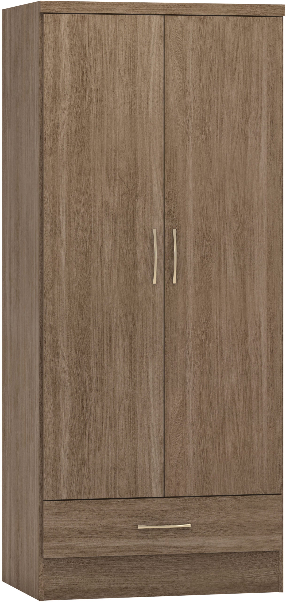 NEVADA 2 DOOR 1 DRAWER WARDROBE - RUSTIC OAK EFFECT