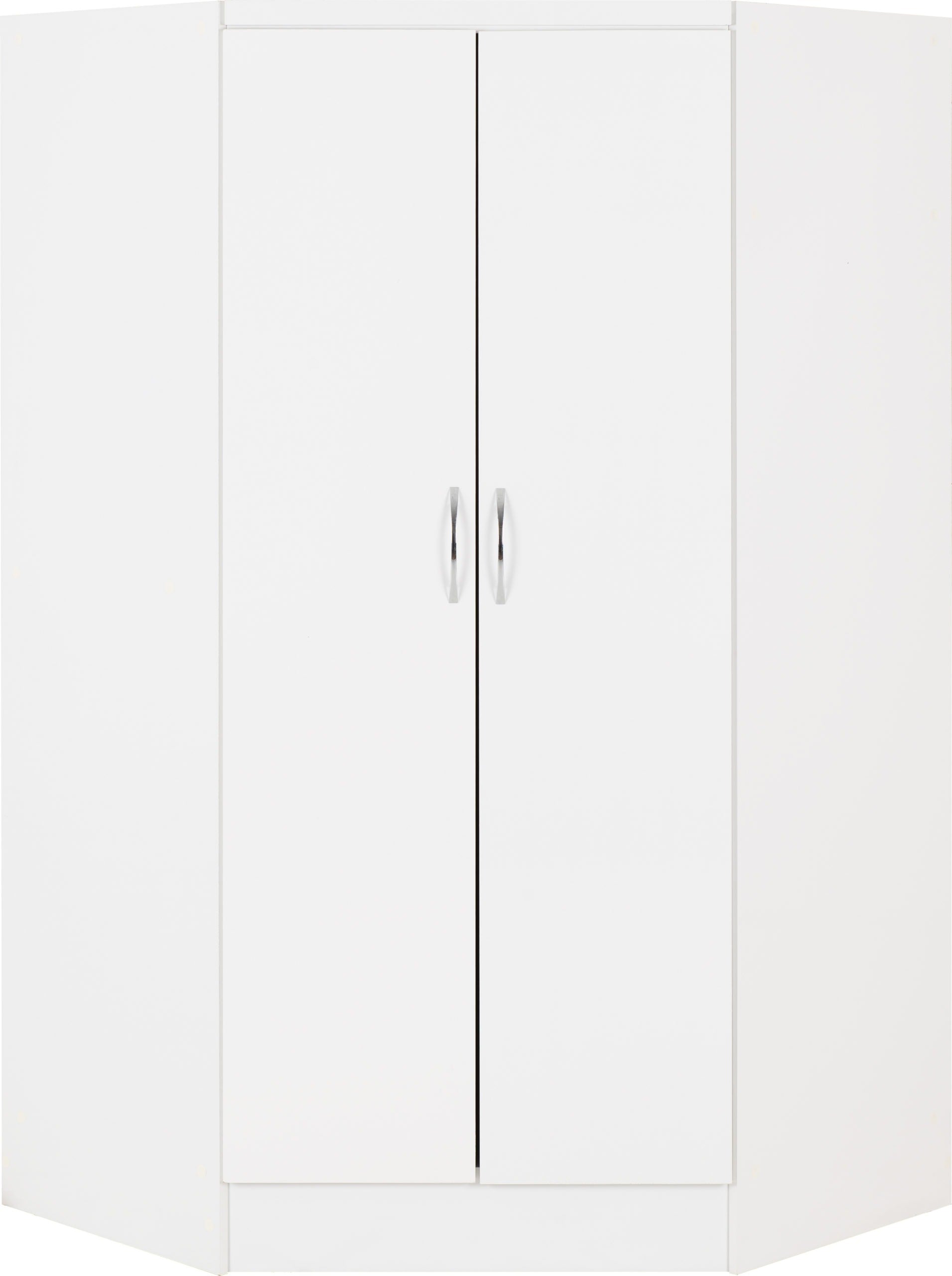 NEVADA 2 DOOR CORNER WARDROBE - WHITE GLOSS