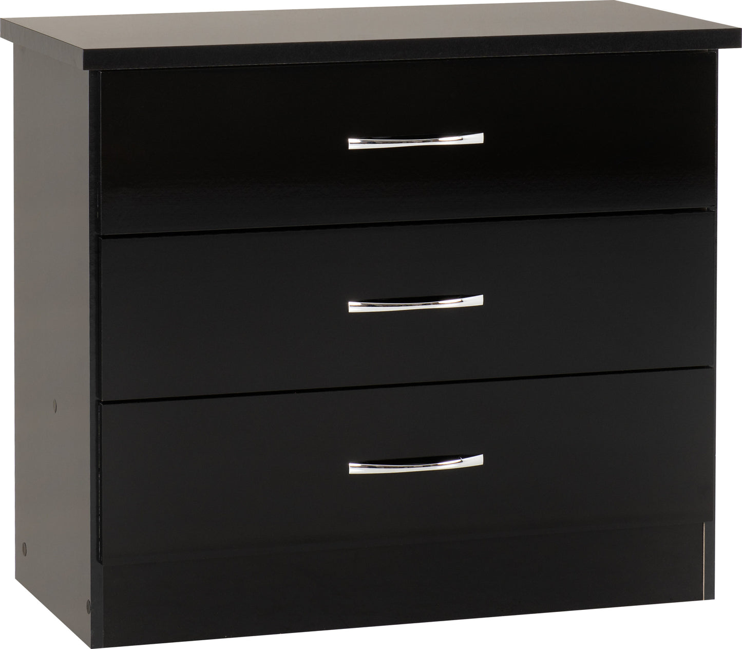 NEVADA 3 DRAWER CHEST - BLACK GLOSS