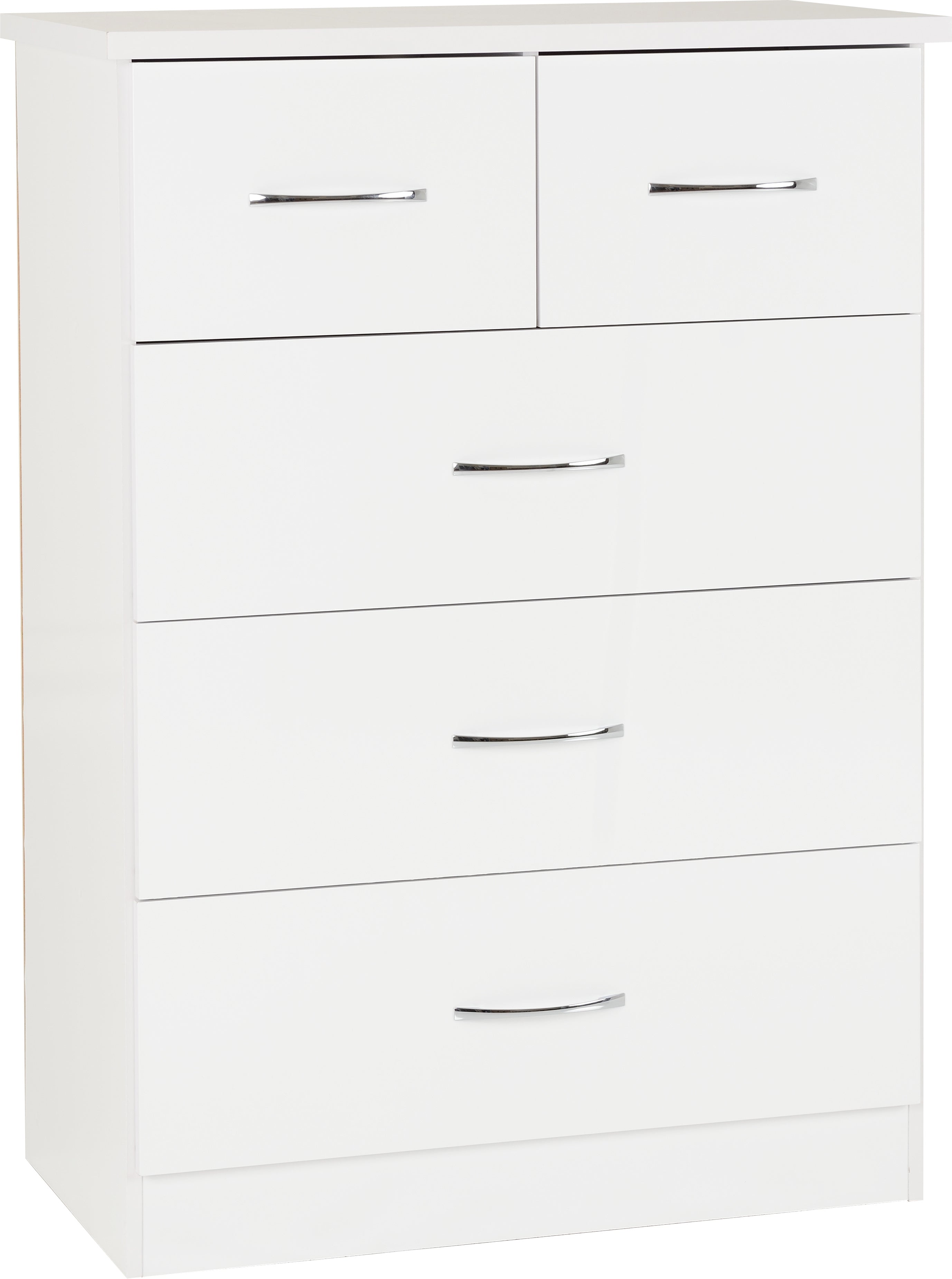 NEVADA 3+2 DRAWER CHEST - WHITE GLOSS