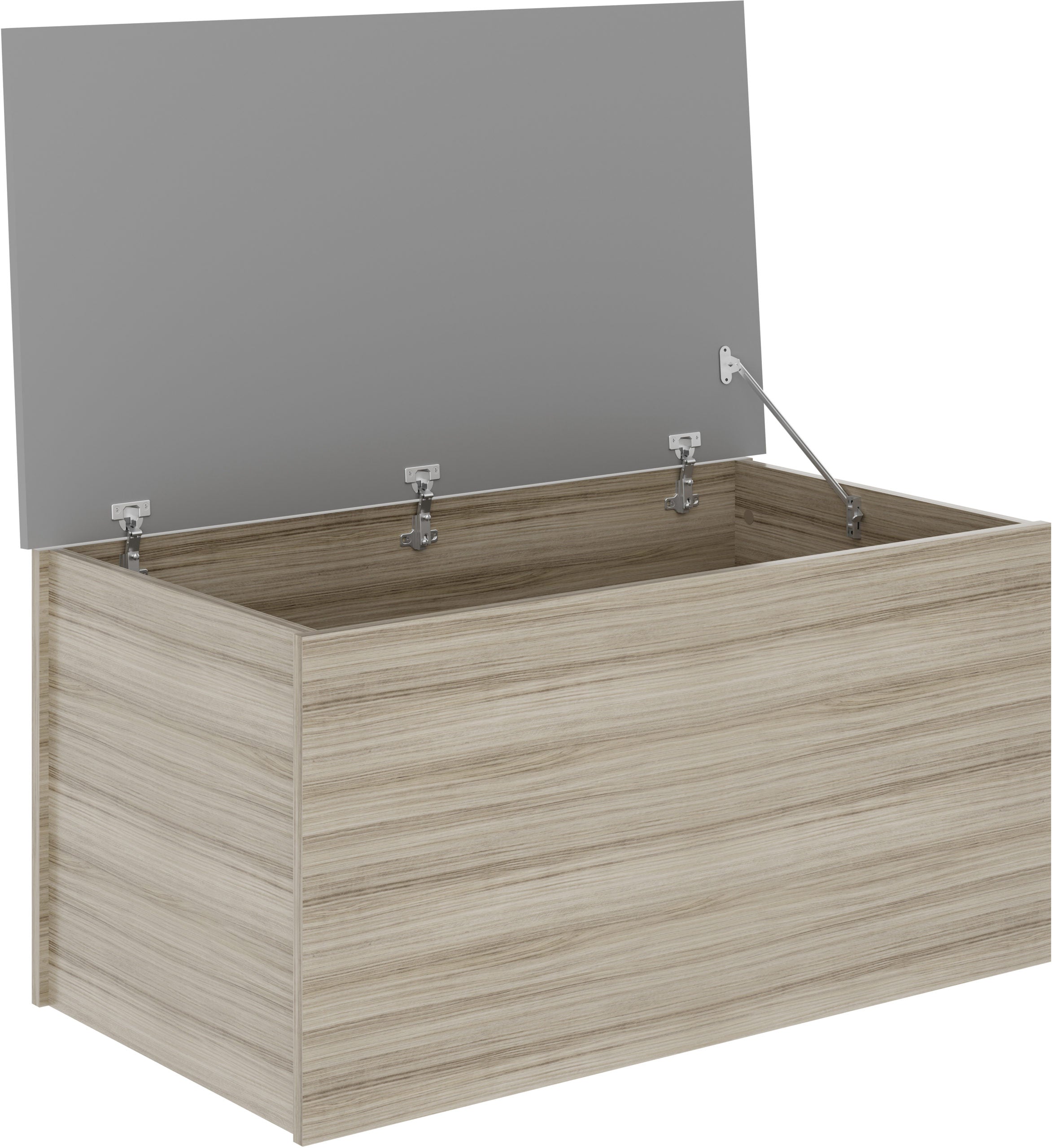 NEVADA BLANKET BOX - GREY GLOSS/LIGHT OAK EFFECT VENEER