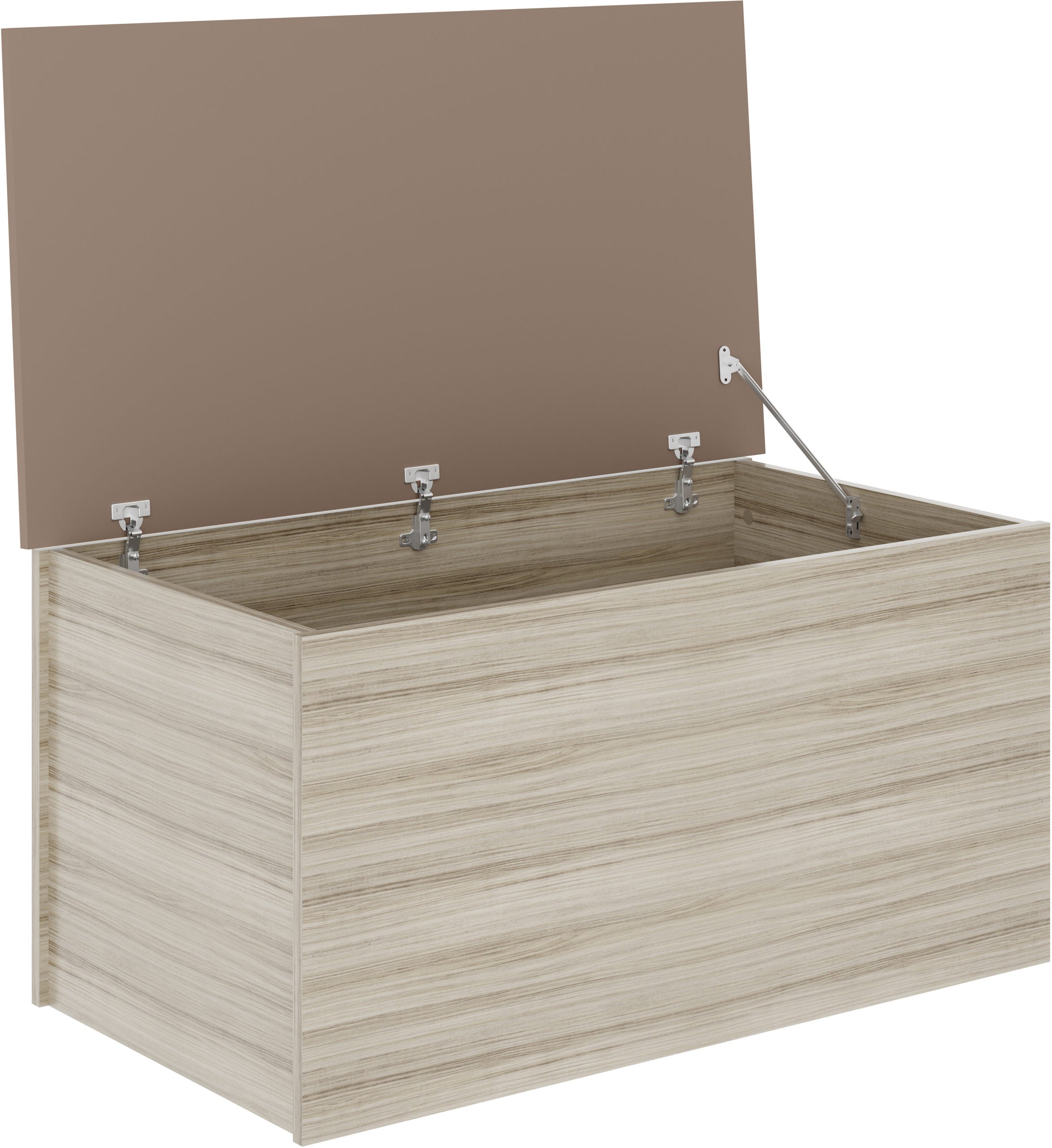 NEVADA BLANKET BOX - OYSTER GLOSS/LIGHT OAK EFFECT VENEER