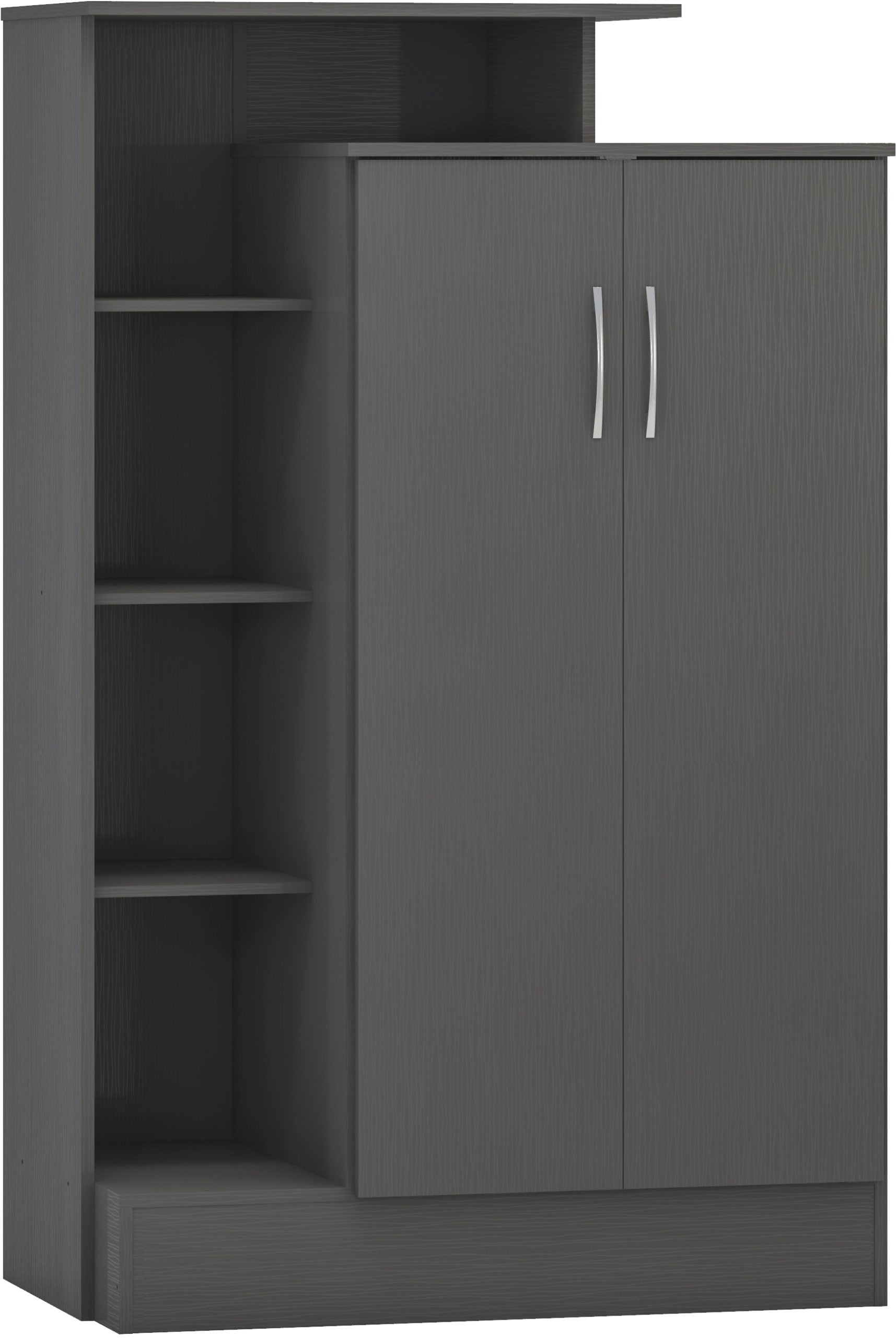 NEVADA PETITE OPEN SHELF WARDROBE - 3D EFFECT GREY