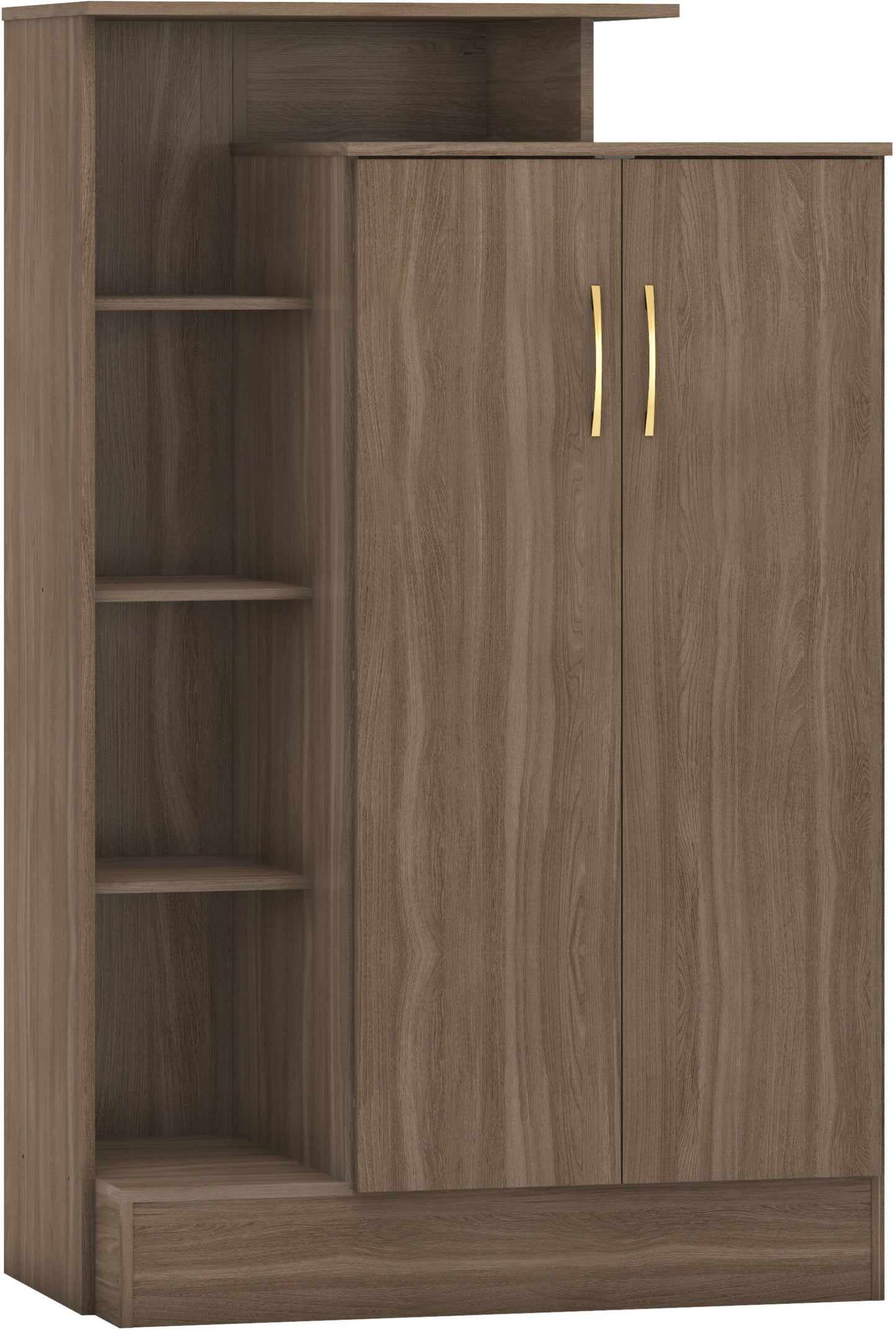 NEVADA PETITE OPEN SHELF WARDROBE - RUSTIC OAK EFFECT