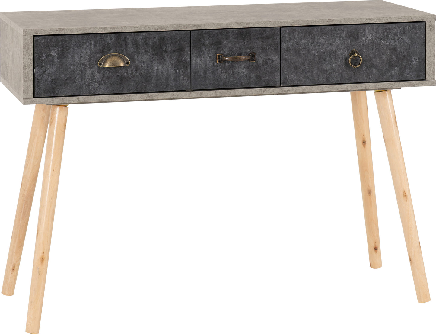 NORDIC 3 DRAWER OCCASIONAL TABLE - CONCRETE EFFECT/CHARCOAL