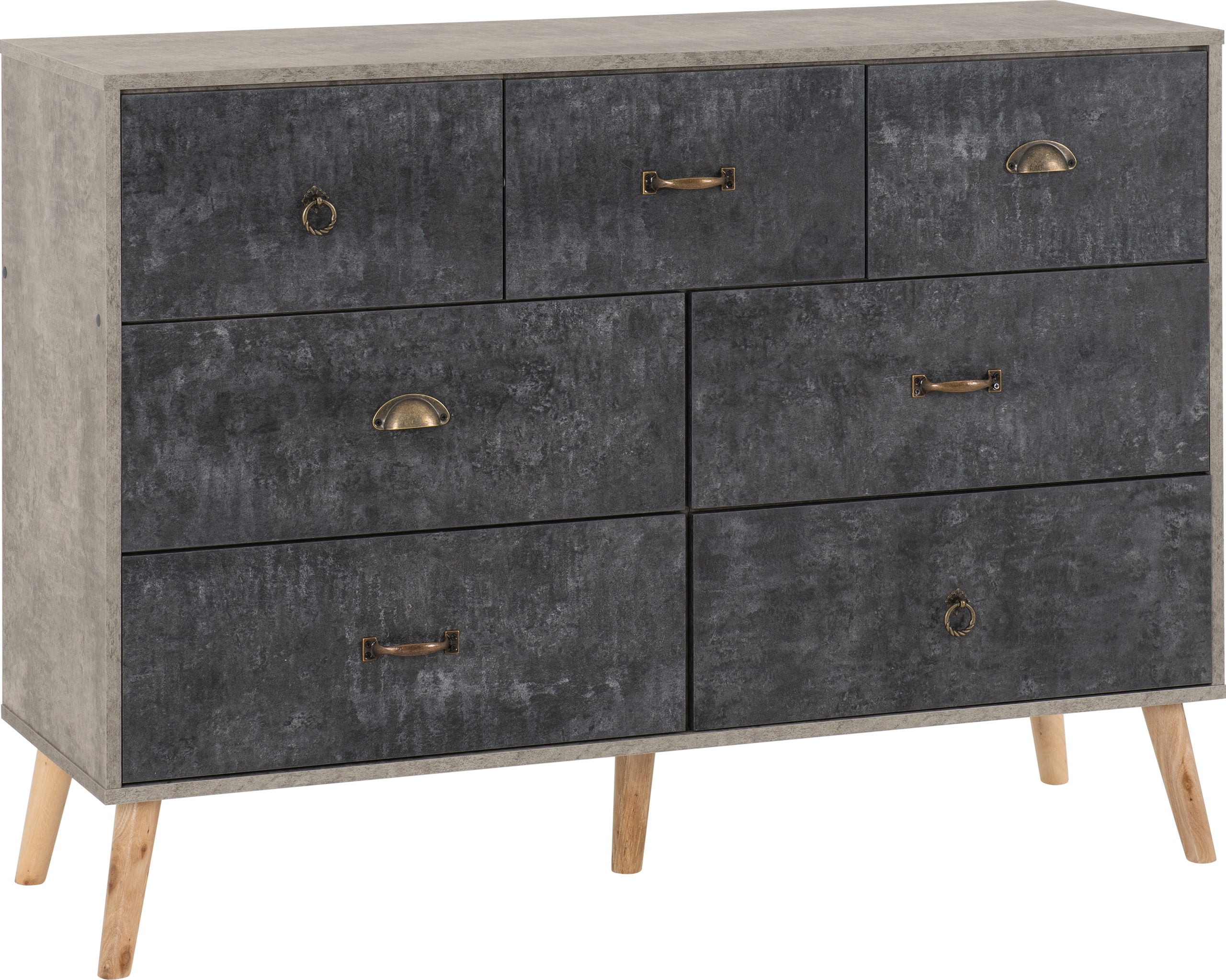 NORDIC MERCHANT CHEST - CONCRETE EFFECT/CHARCOAL