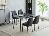 Ceramic Black Dining Table 1.2m & 4 Chairs