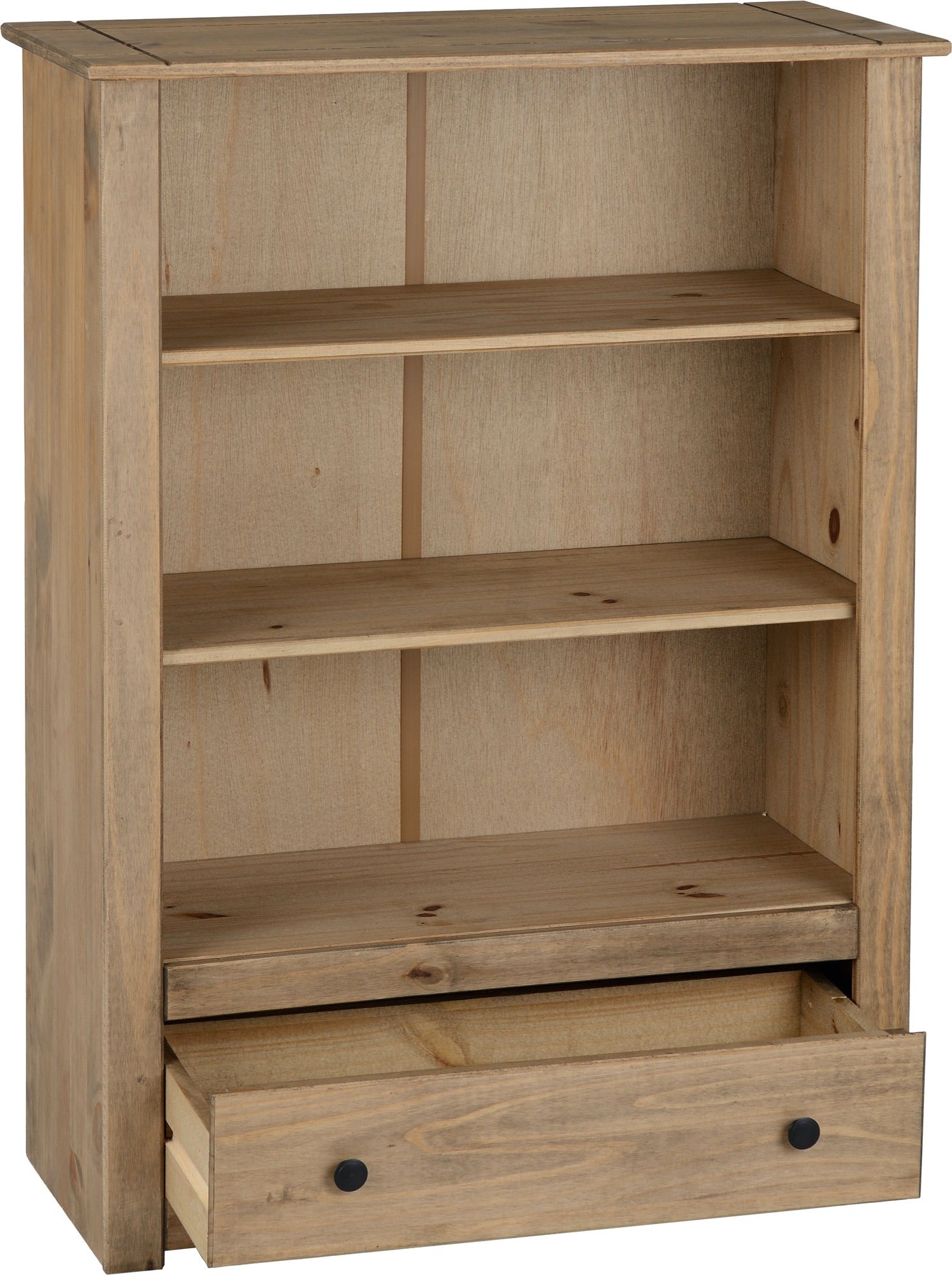 PANAMA 1 DRAWER BOOKCASE - NATURAL WAX