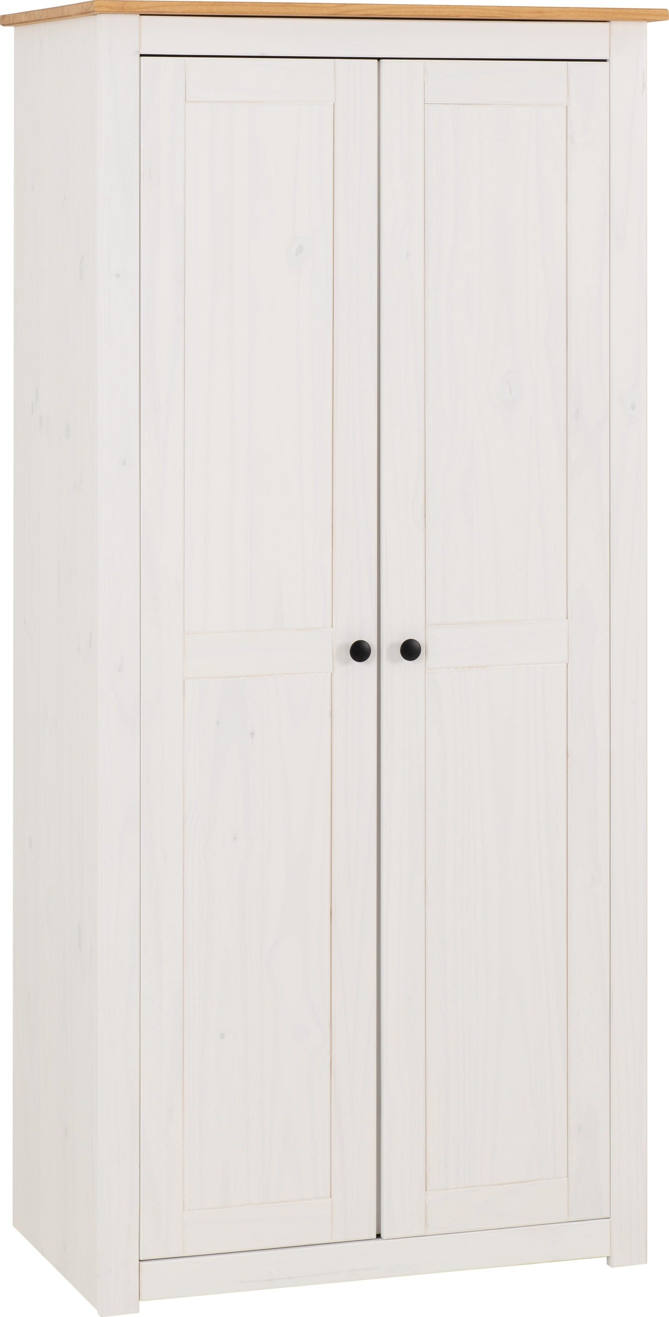 PANAMA 2 DOOR WARDROBE - WHITE/NATURAL WAX