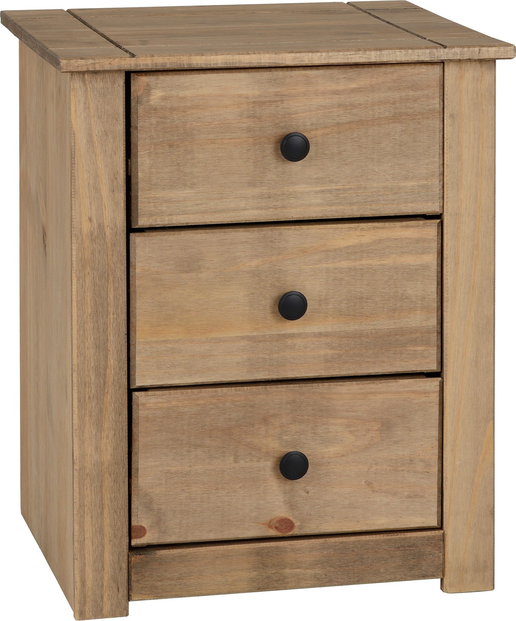 PANAMA 3 DRAWER BEDSIDE - NATURAL WAX