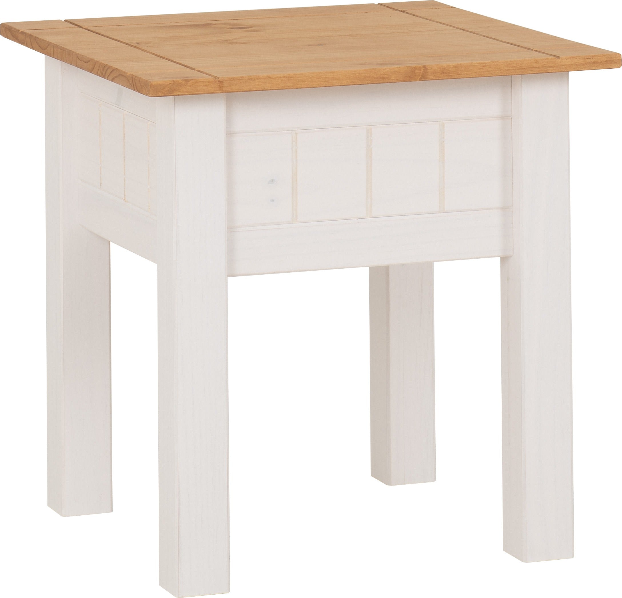 PANAMA LAMP TABLE - WHITE/NATURAL WAX