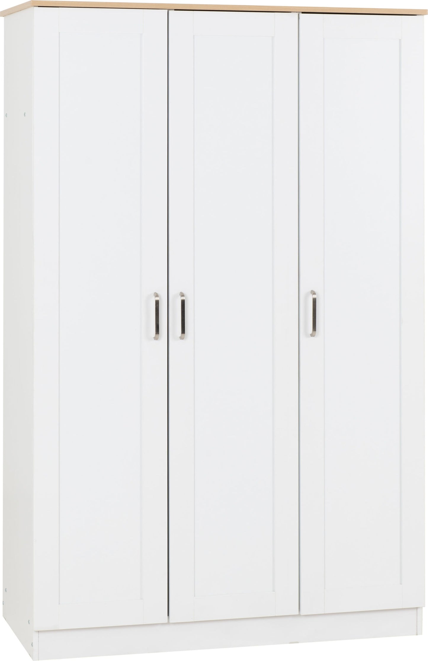 PORTLAND 3 DOOR WARDROBE  - WHITE/OAK EFFECT