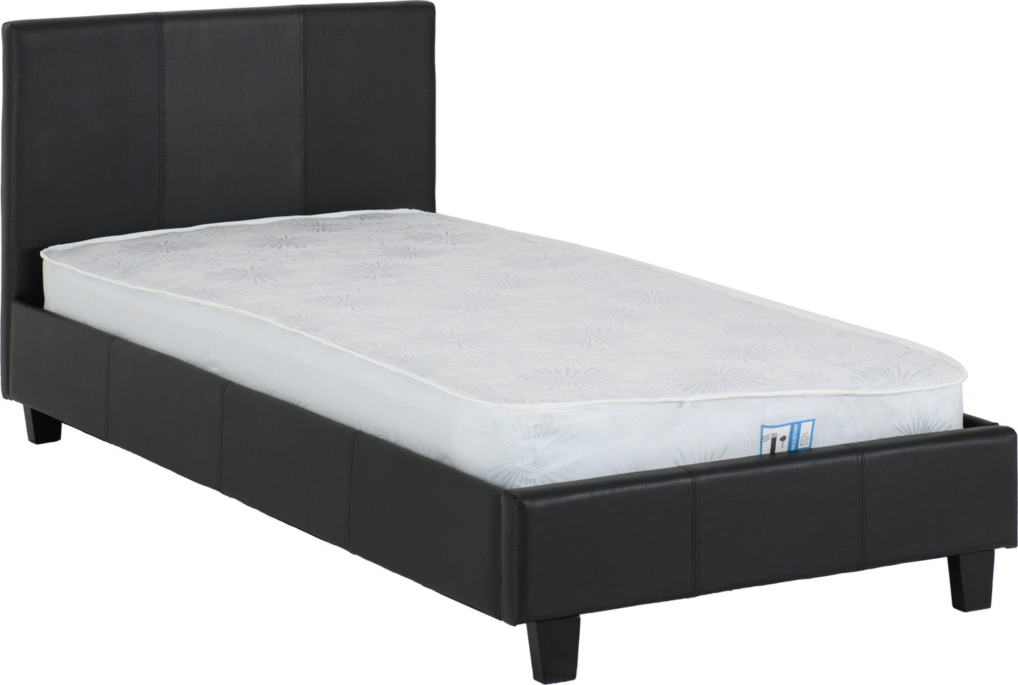 PRADO 3' BED - BLACK FAUX LEATHER