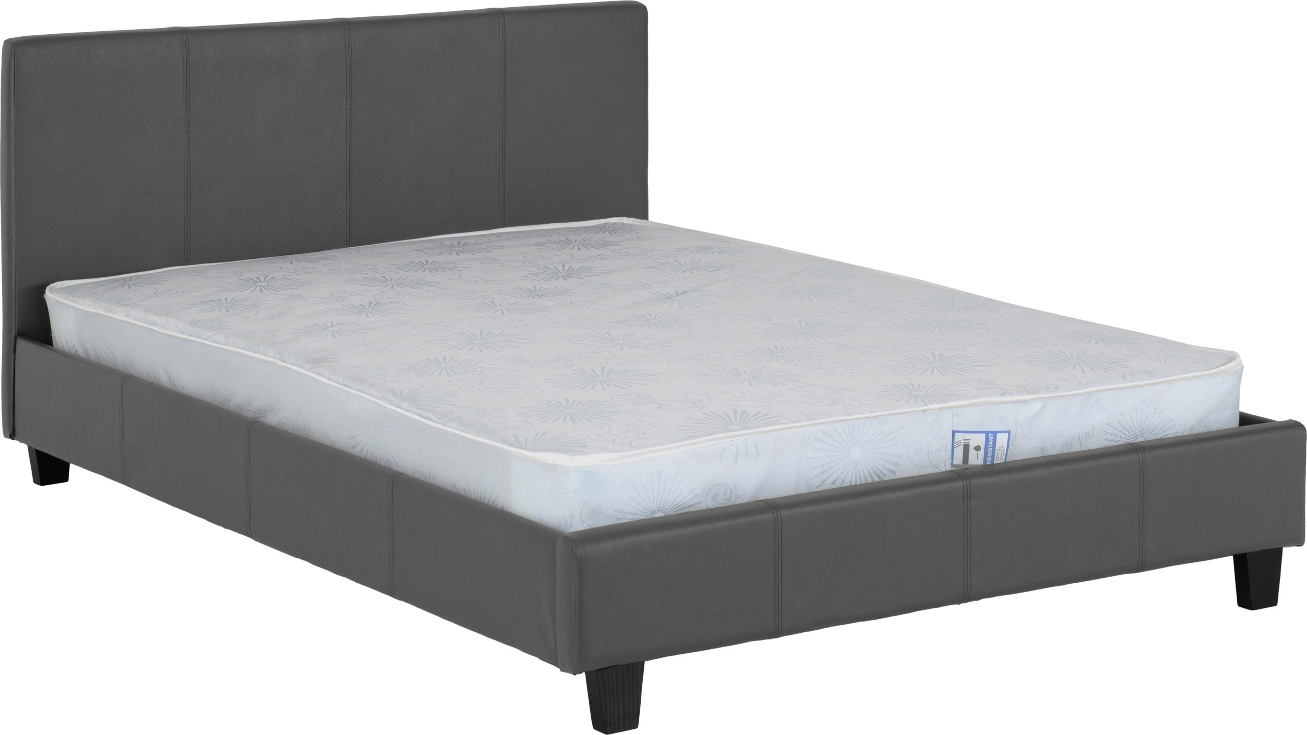 PRADO 5' BED - GREY FAUX LEATHER