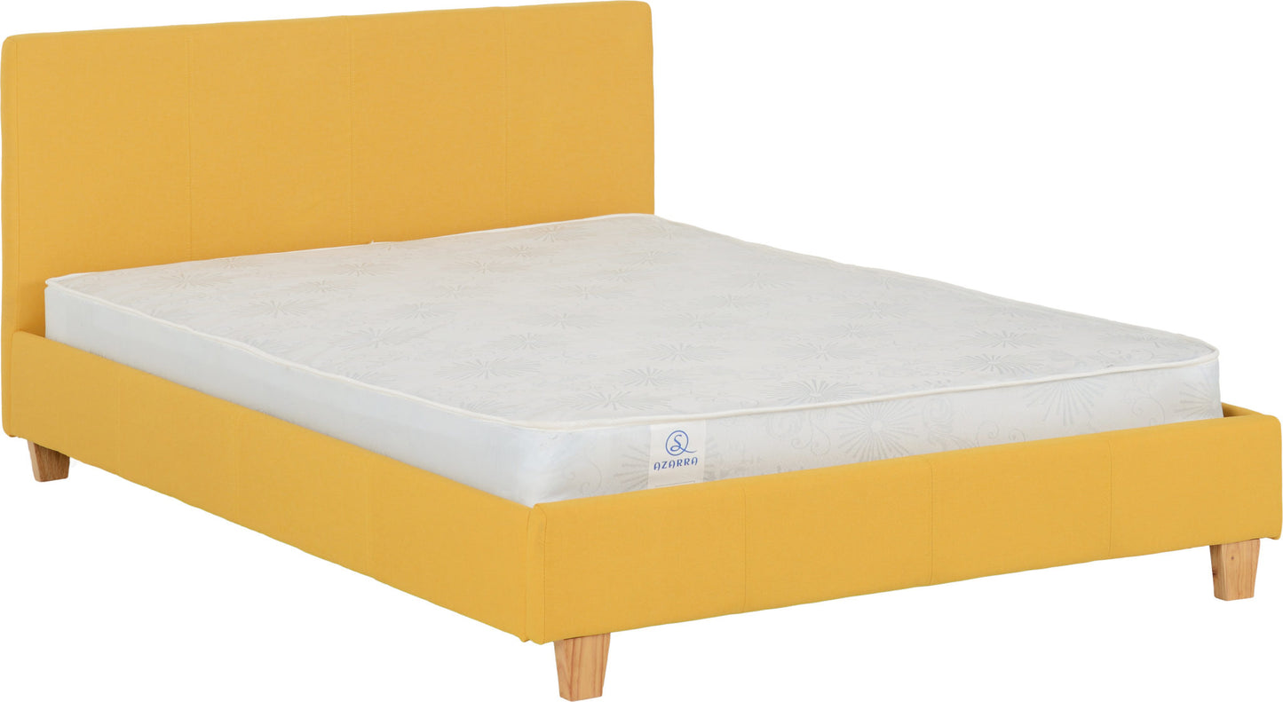 PRADO 4'6" BED - MUSTARD FABRIC