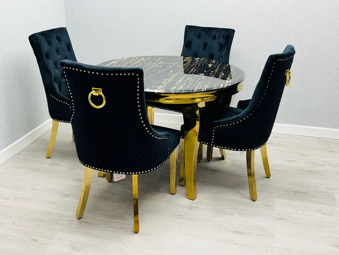 Sofia Black & Gold Dining Table