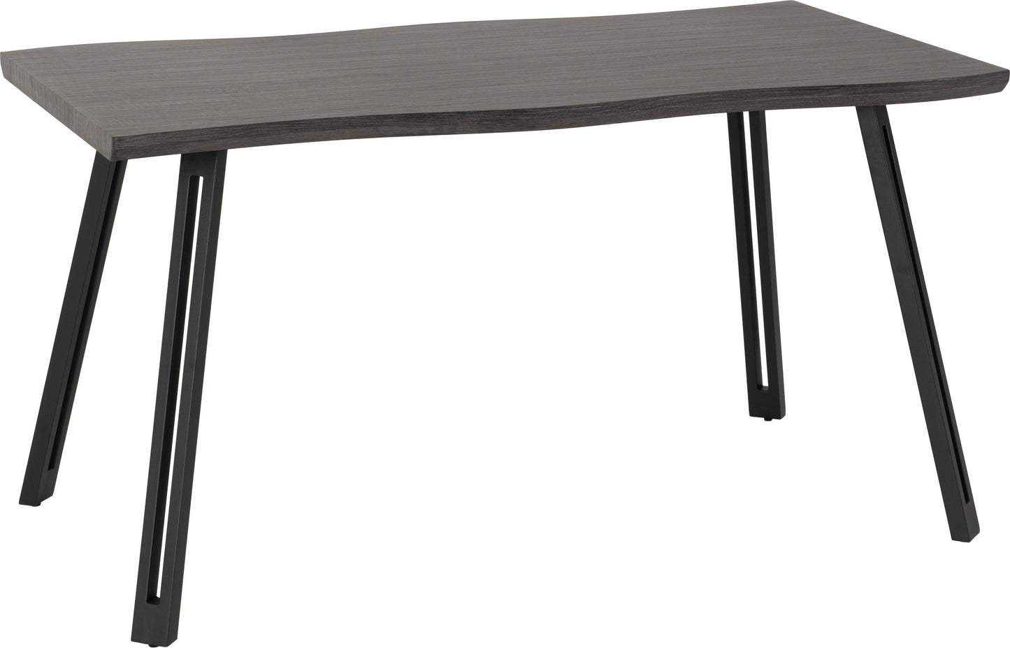 QUEBEC WAVE EDGE DINING TABLE - BLACK WOOD GRAIN/BLACK