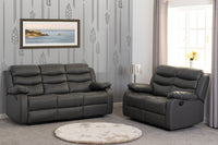 3 & 2 Recliner Suite Grey Faux Leather