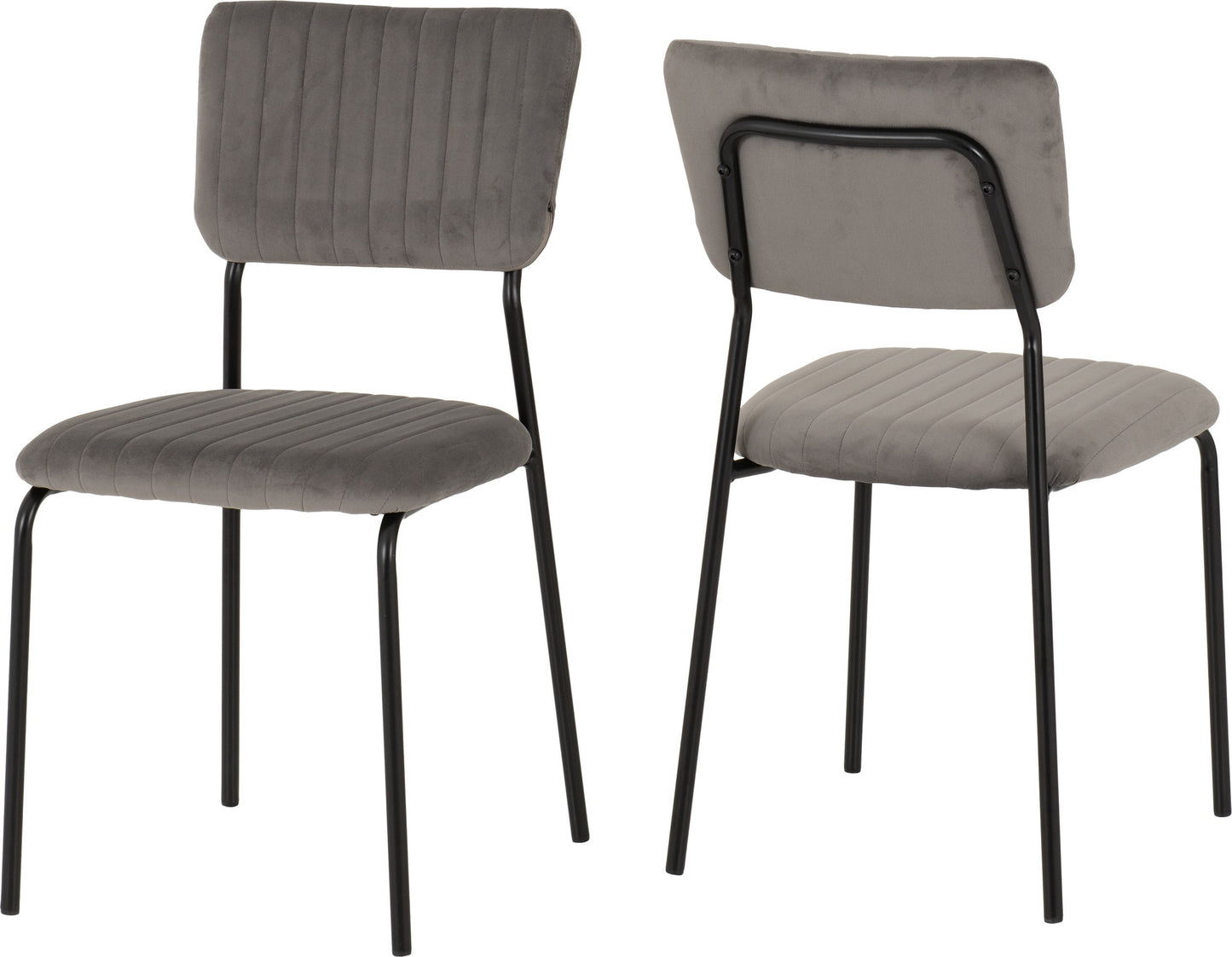 SHELDON CHAIR (BOX OF 4) - GREY VELVET FABRIC