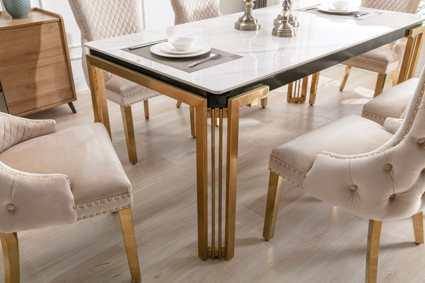 Sorrento Rectangle Ceramic Gold Table