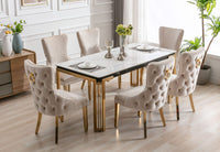 Sorrento Rectangle 180cm Ceramic Gold Table