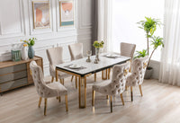 Sorrento Rectangle 180cm Ceramic Gold Table