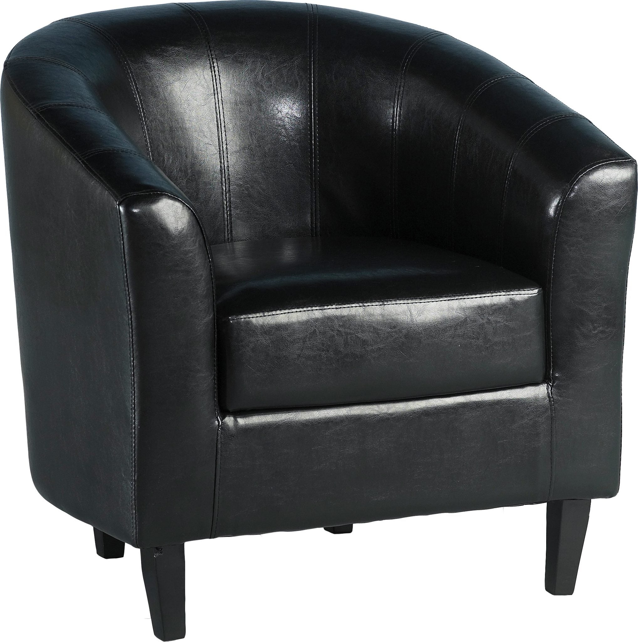 TEMPO TUB CHAIR - BLACK FAUX LEATHER